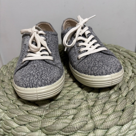 Ecco Soft 7 Nubuck Chic Grey Mosaic Lace Up Comfort Sneakers NWOB - Picture 5 of 12